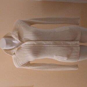 Moda International cream stretch cardigan Sz S
